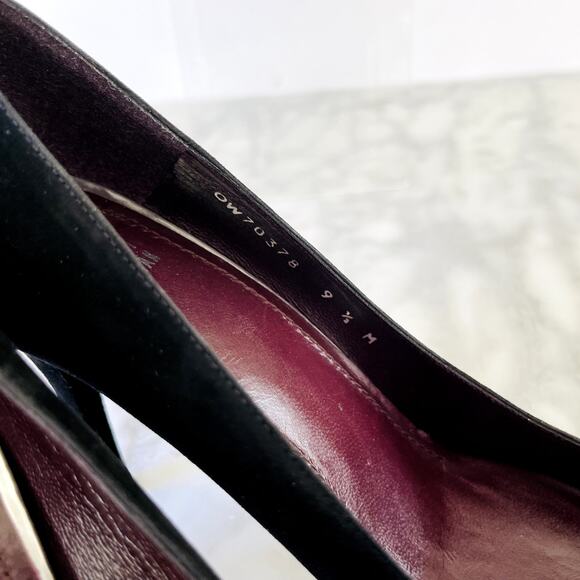 Stuart Weitzman Black Point Toe Suede Pump Heel 9.5M New 4" 100mm Heel Leather - Picture 6 of 7